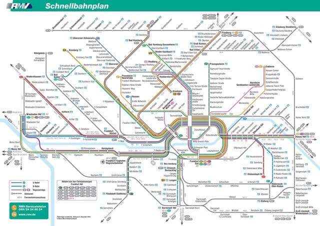 Mapa das estações do metrô de Frankfurt
