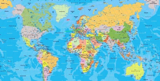 Localização de Frankfurt no mapa mundial
