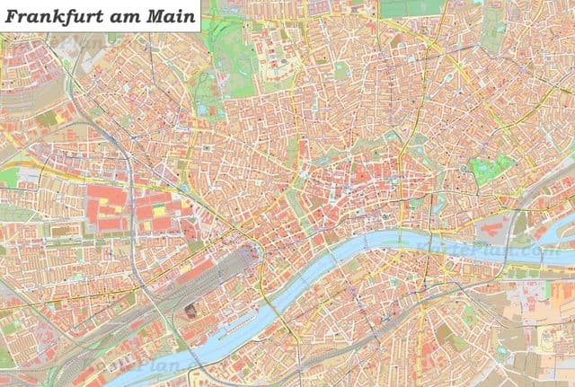 Mapa das estradas de Frankfurt