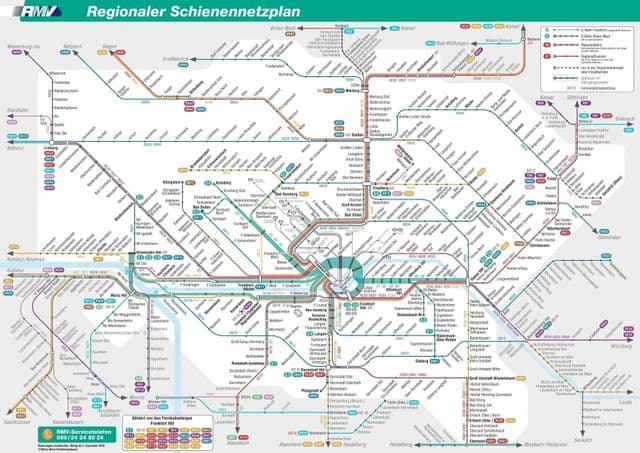 Mapa das estações ferroviárias de Frankfurt