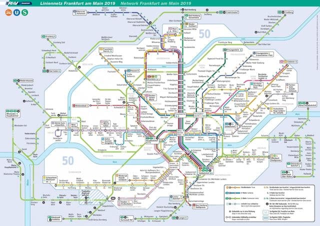Mapa da estação de metrô de Frankfurt