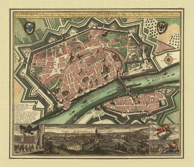 Mapa antigo de Frankfurt